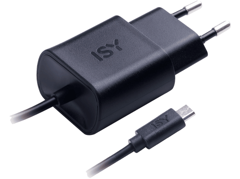 ISY IWC 3000 Micros USB fali töltő kábellel, fekete ISY IWC 3000 Micros USB fali töltő kábellel, fekete