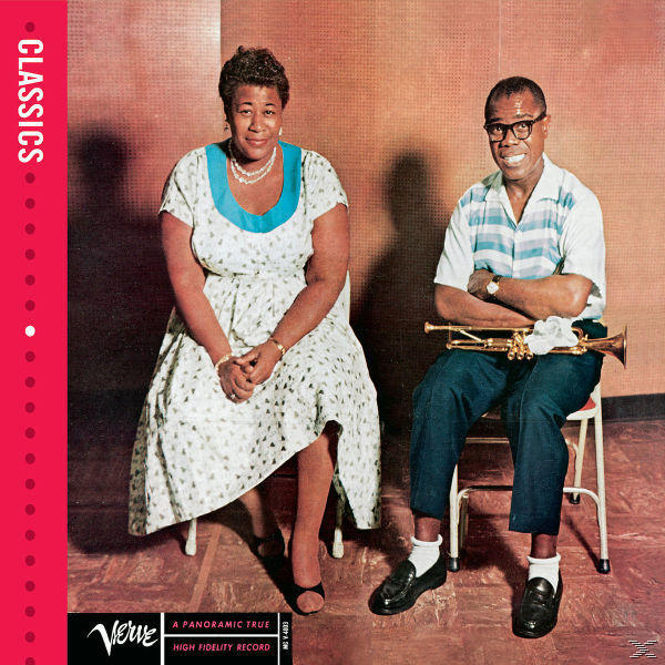 Ella Fitzgerald und Louis Armstrong auf einem Plattencover, klassische Jazzmusiker.