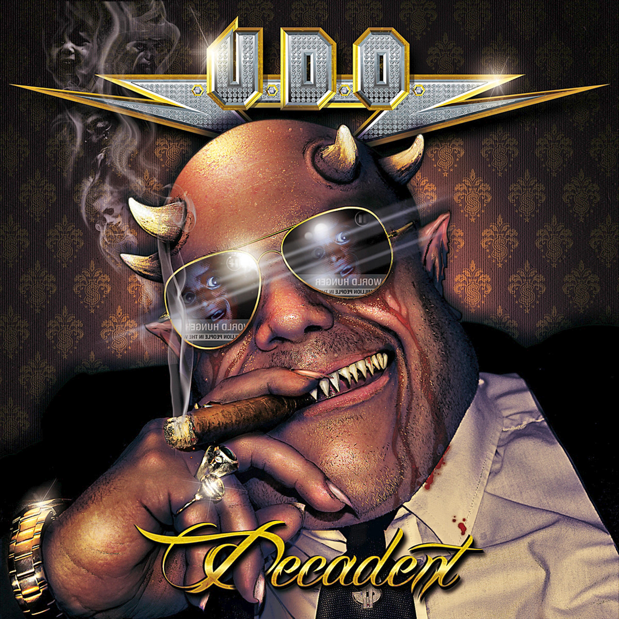 Albumcover mit einem Comic-Teufel mit Sonnenbrille, der eine Zigarre raucht, und dem Titel.