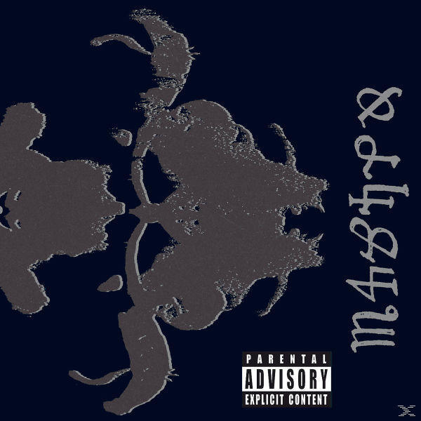 Albumcover mit einer grauen Silhouette eines Gesichts, Text in einzigartiger Schriftart und Altersfreigabe.