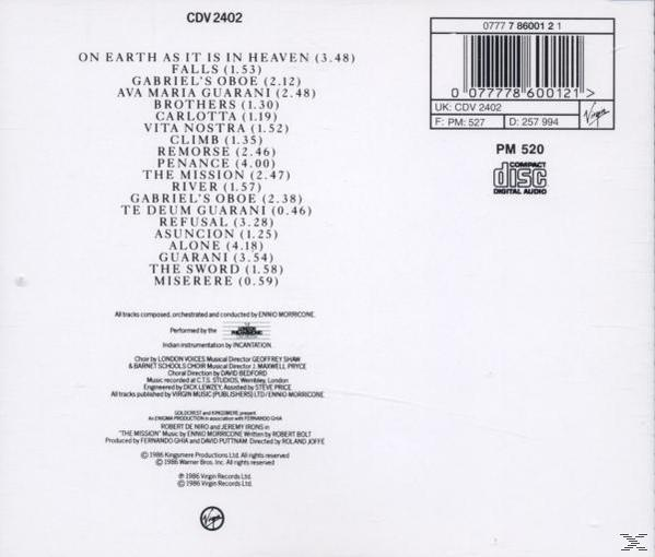 CD-Cover mit Titelliste und Details, weißer Hintergrund, Compact Disc Logo.