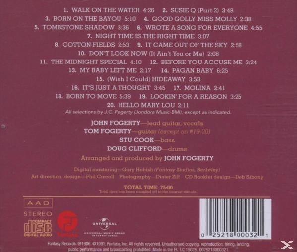Rückseite des Albumcovers mit einer Liste von Tracks. Der Text ist lila und weiß.