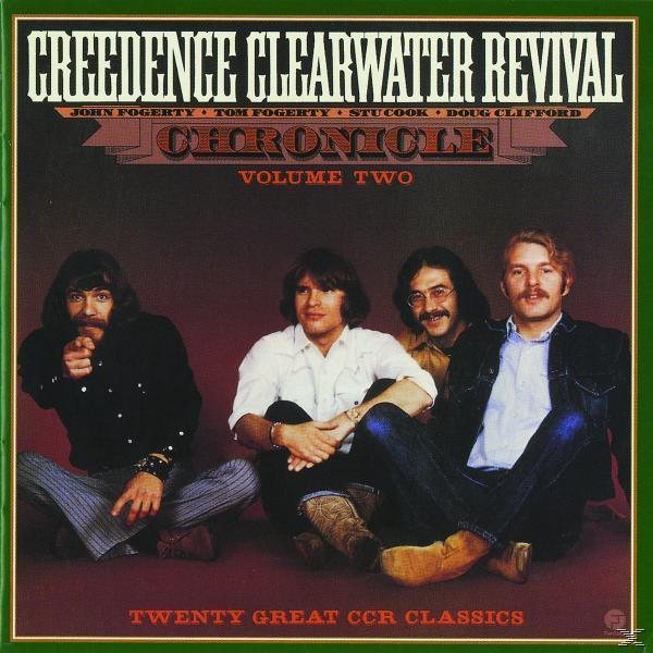 Creedence Clearwater Revival-Albumcover. Vier Männer sitzen. Das Album ist 'Chronicle Volume Two'.
