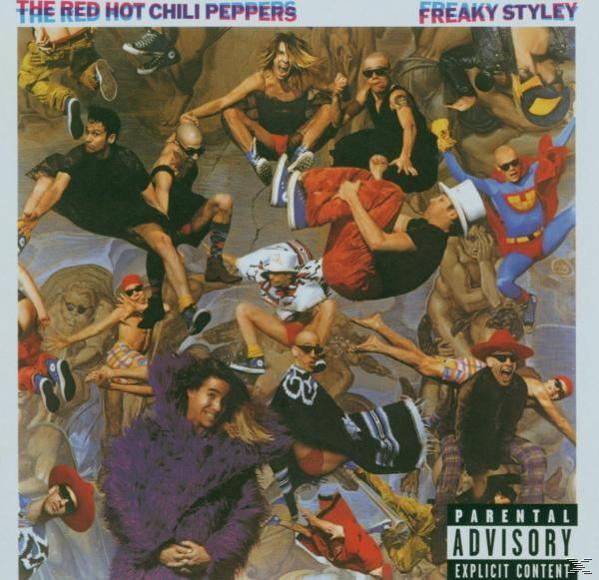 CD-Cover mit mehreren Personen im Bild. Der Text lautet The Red Hot Chili Peppers.