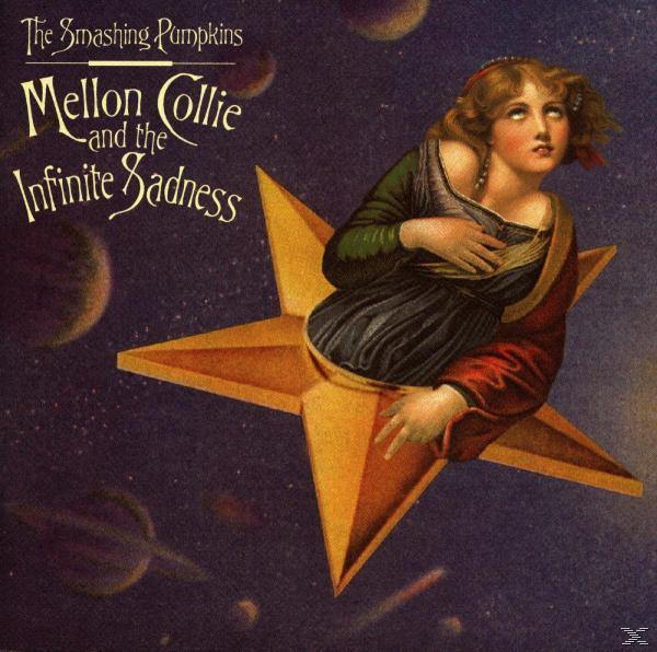 Albumcover mit Frau in Sternform im Weltraum, mit Planeten.