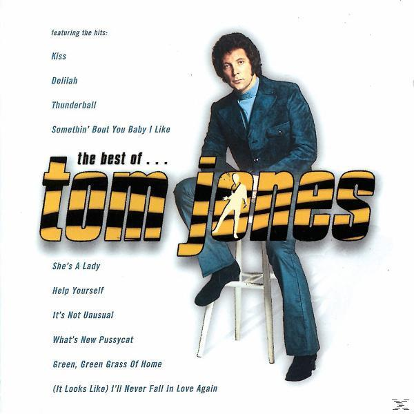 Albumcover mit Tom Jones. Er sitzt auf einem Hocker, Titel an der Seite, Liste der Songs.