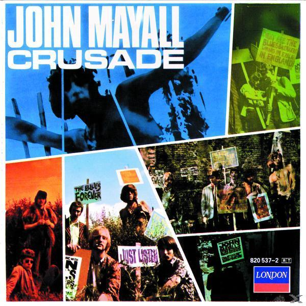 Albumcover zeigt John Mayall mit einer Collage aus Bildern und Text.