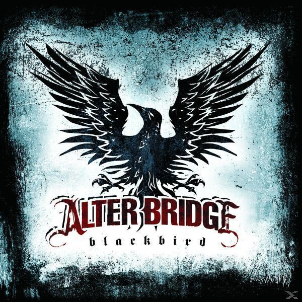 Albumcover für Alter Bridge's 'Blackbird', mit einer schwarzen Krähe mit ausgebreiteten Flügeln.