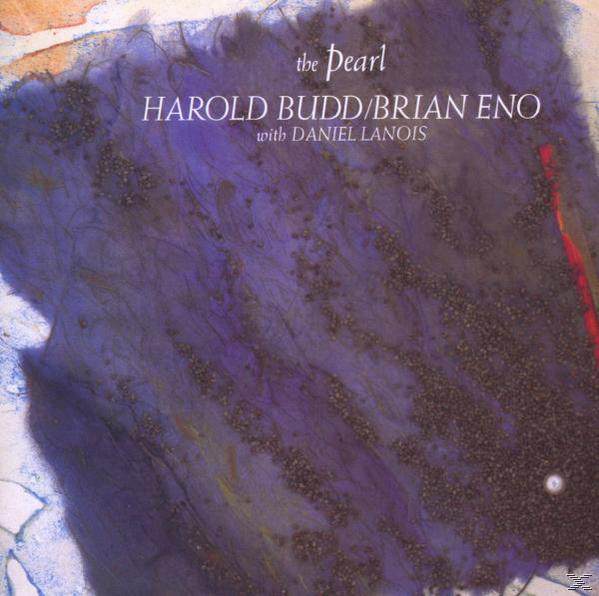 Albumcover: Abstraktes lila-blaues Design mit Text: Harold Budd/Brian Eno, The Pearl.