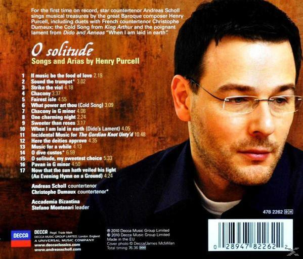 Albumcover mit einem Mann mit Brille, Text 'O Solitude' und Auflistung der Songtitel.