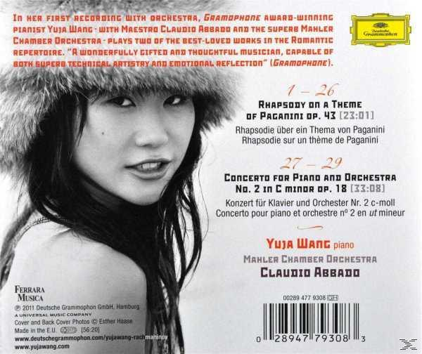 CD-Rückseite mit einer Frau mit Pelzmütze. Der Text enthält 'Yuja Wang' und 'Mahler Chamber Orchestra'.