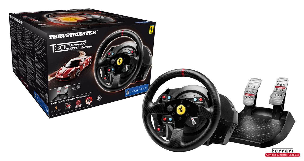 THRUSTMASTER T300 Ferrari GTE Wheel (Lenkrad inkl. 2-Pedalset, PS4 / PS3 / PC) Lenkrad