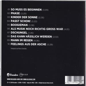 CD-Rückseite, schwarzer Hintergrund, Text auf Deutsch. Trackliste und Logo unten.