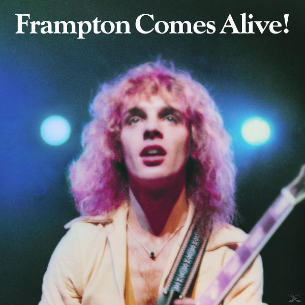 Albumcover. Mann mit pinkfarbenem Haar singt, Gitarre haltend. Text: Frampton Comes Alive!