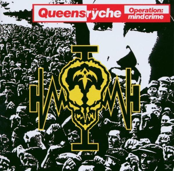 Albumcover: 'Queensrÿche'. Eine Menschenmenge mit einem Totenkopf und einem Symbol in der Mitte.