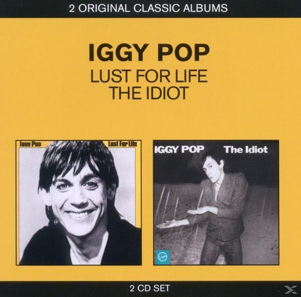 Album borító két Iggy Pop album borítóval, sárga háttéren.