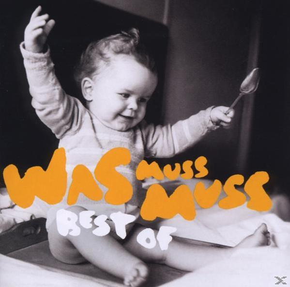 Albumcover. Ein Baby mit einem Löffel. Text: Was Muss Muss.