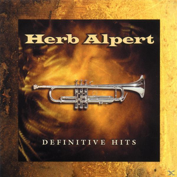 Ein goldfarbener Einband mit einer Trompete. Text: Herb Alpert, Definitive Hits.