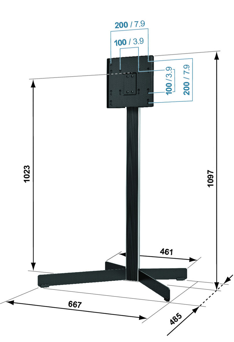 VOGEL´S EFF 8230 Standfuß, max. 37 Zoll, Schwarz