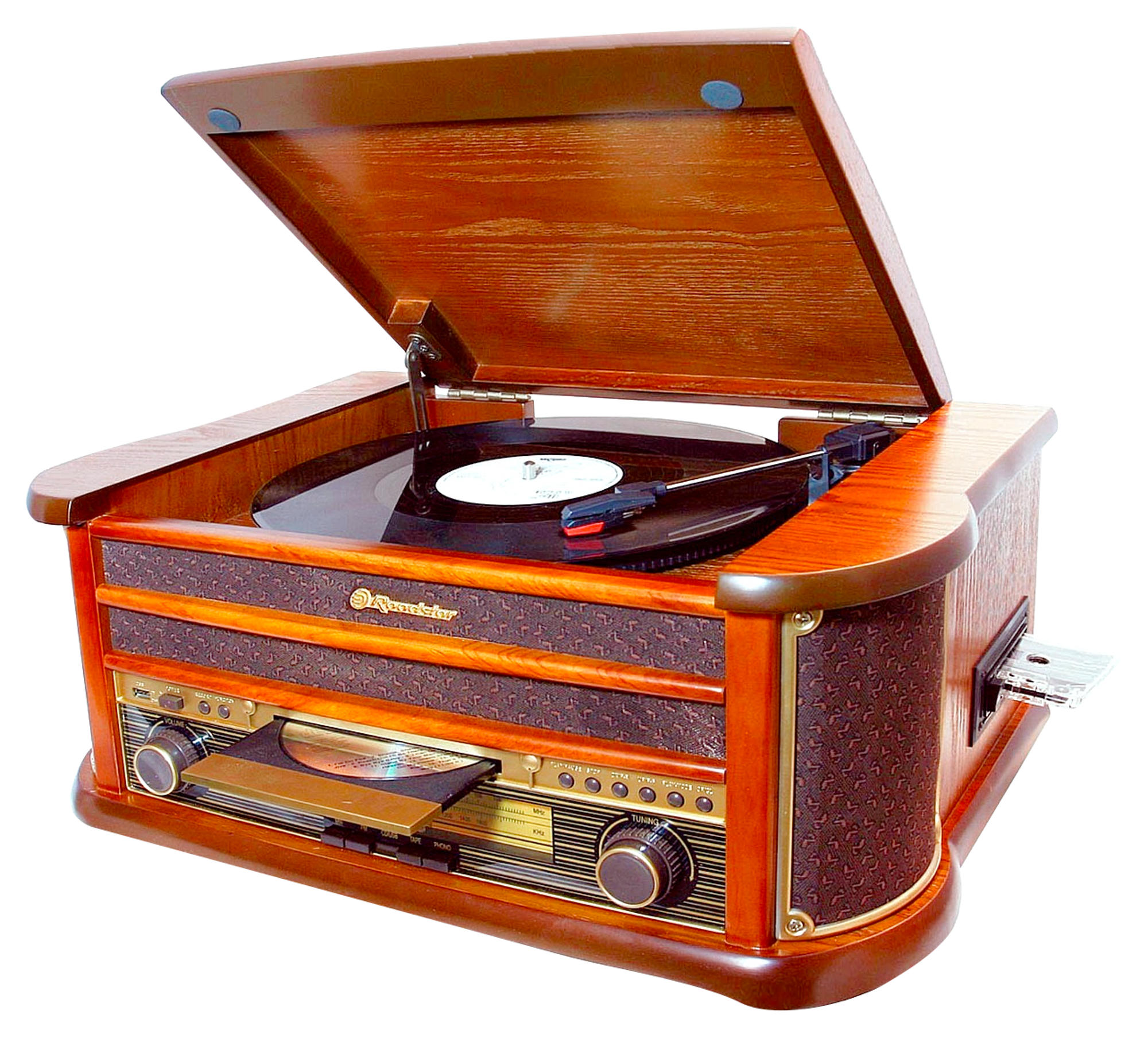 Tocadiscos - Roadstar HIF 1990 BT, Bluetooth, Cassette, CD,USB