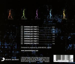 CD borító: fekete háttér, színes sétáló emberek sziluettjei, számlista. Szöveg: Chronology.