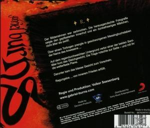 Rotes und schwarzes Albumcover mit Text. Der Titel "gabriel burns" steht links. Ein Barcode ist unten rechts sichtbar.