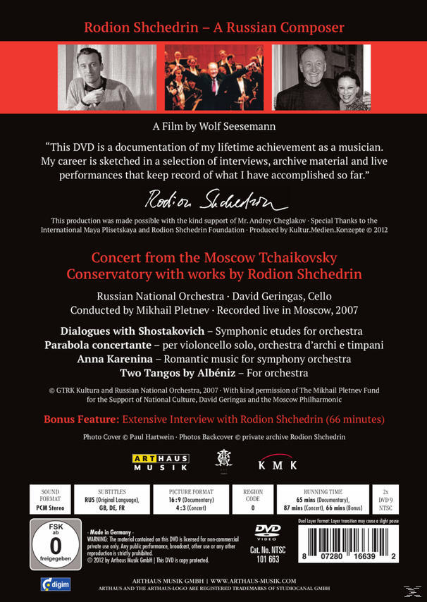 A (DVD) Orchestra Geringas, Russian Composer Rodion - Russian Shchedrin - - National David