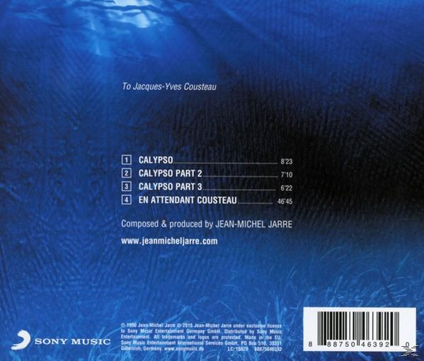 Album hátlapja számlistával fehérrel kék háttéren. Az előadó Jean-Michel Jarre. Sony Music logó.