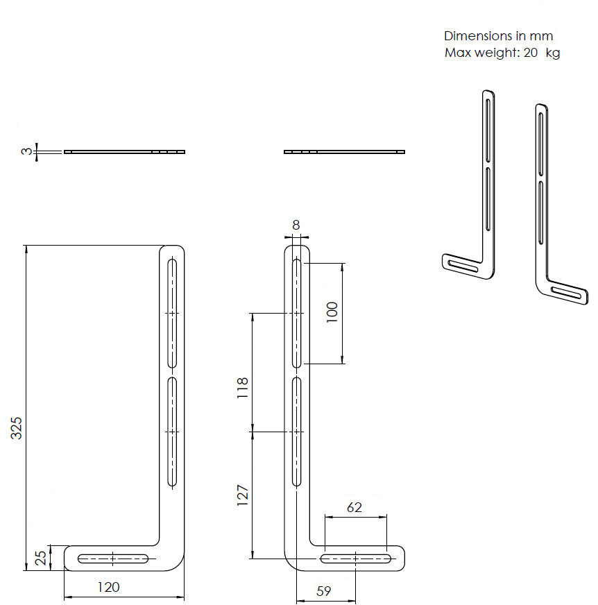 VOGEL´S Sound 1250 Soundbar-Halterung, Schwarz