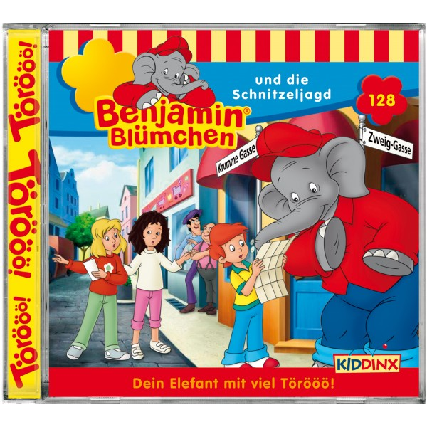 Albumcover mit einem Zeichentrick-Elefanten und Kindern. Das Albumcover zeigt einen Zeichentrick-Elefanten und Kinder.