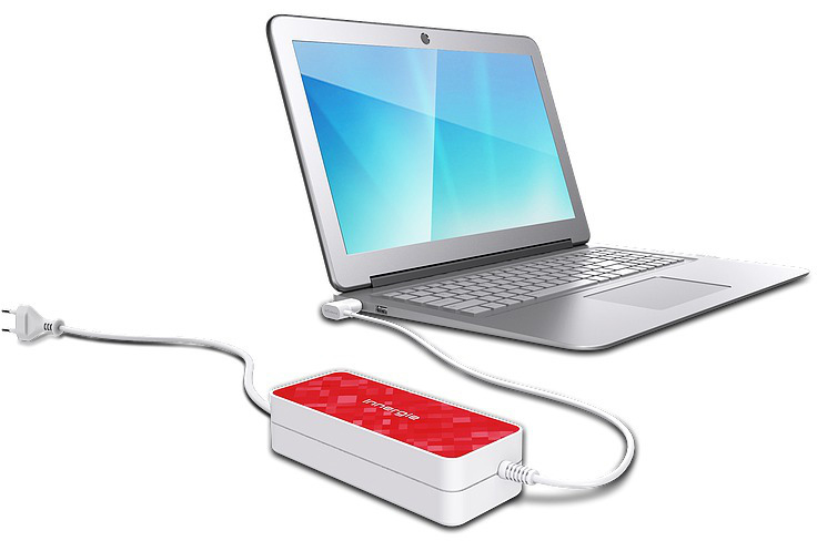 INNERGIE 70131 90 Watt Universal Adapter Notebook Netzteil 100-240 Volt, Rot