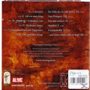 Rückseite der CD. Textlayout, Songtitel und Texte, Logo und Barcode.