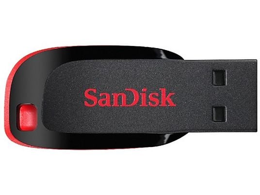 SANDISK Cruzer Blade - USB-Stick  (128 GB, Schwarz/Rot)