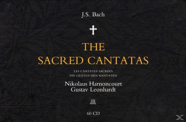 The Sacred Cantatas Albumcover, schwarzer Hintergrund, weißes Kreuz und Text.