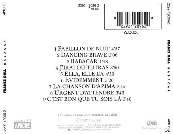 France Gall - Babacar  - (CD)