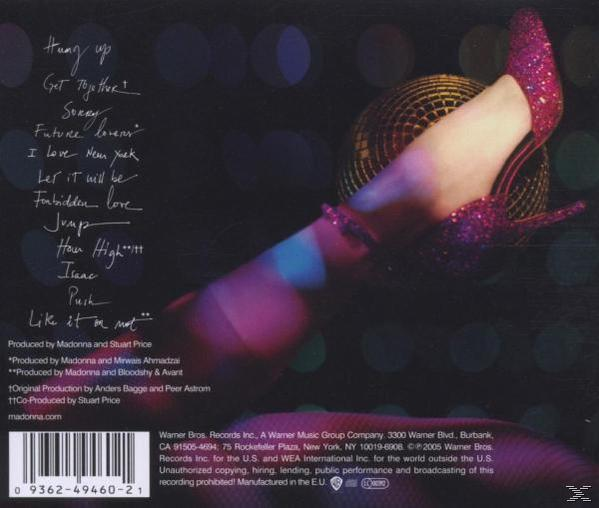 Ein Albumcover mit einem Bein in einem rosa Schuh. Text auf dem Album ist sichtbar.