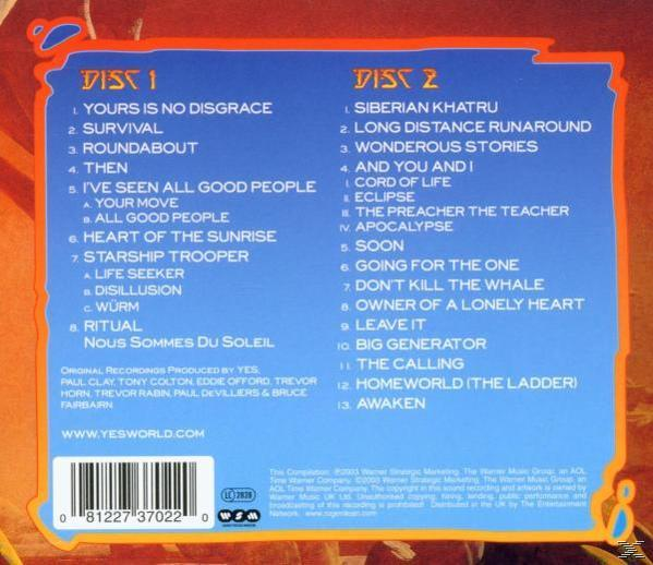 Album-Rückseite mit Titelliste. Blauer Hintergrund mit Text über die Songs.