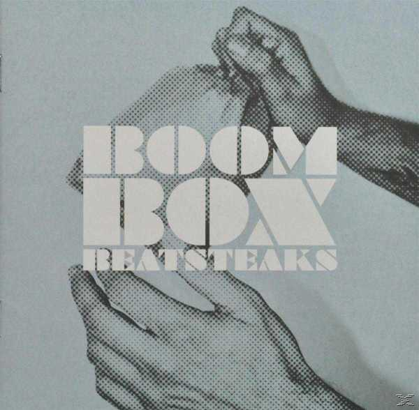 Albumcover mit weißem Text 'BOOM BOX BEATSTEAKS' und Händen auf gepunktetem Hintergrund.