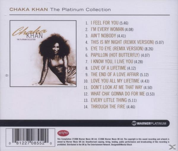 Albumcover. Bild von Chaka Khan, Albumtitel und Trackliste sind zu sehen. Der Hintergrund ist weiß.