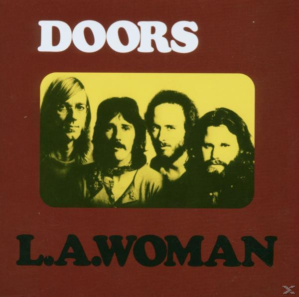 Albumcover von The Doors: L.A. Woman, mit einem Gruppenfoto der Bandmitglieder.