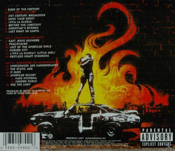 Albumcover mit einem brennenden Auto und einem Paar in Flammen. Der Hintergrund ist orange.
