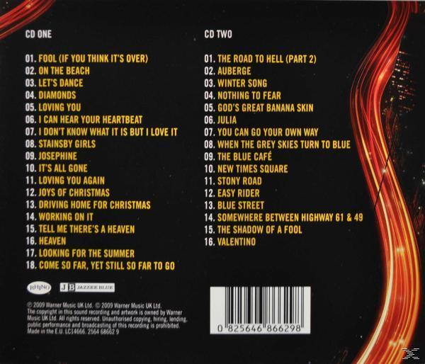 CD borító: Két CD dalcímekkel és egy háttérfény. Warner Music logó és szöveg.