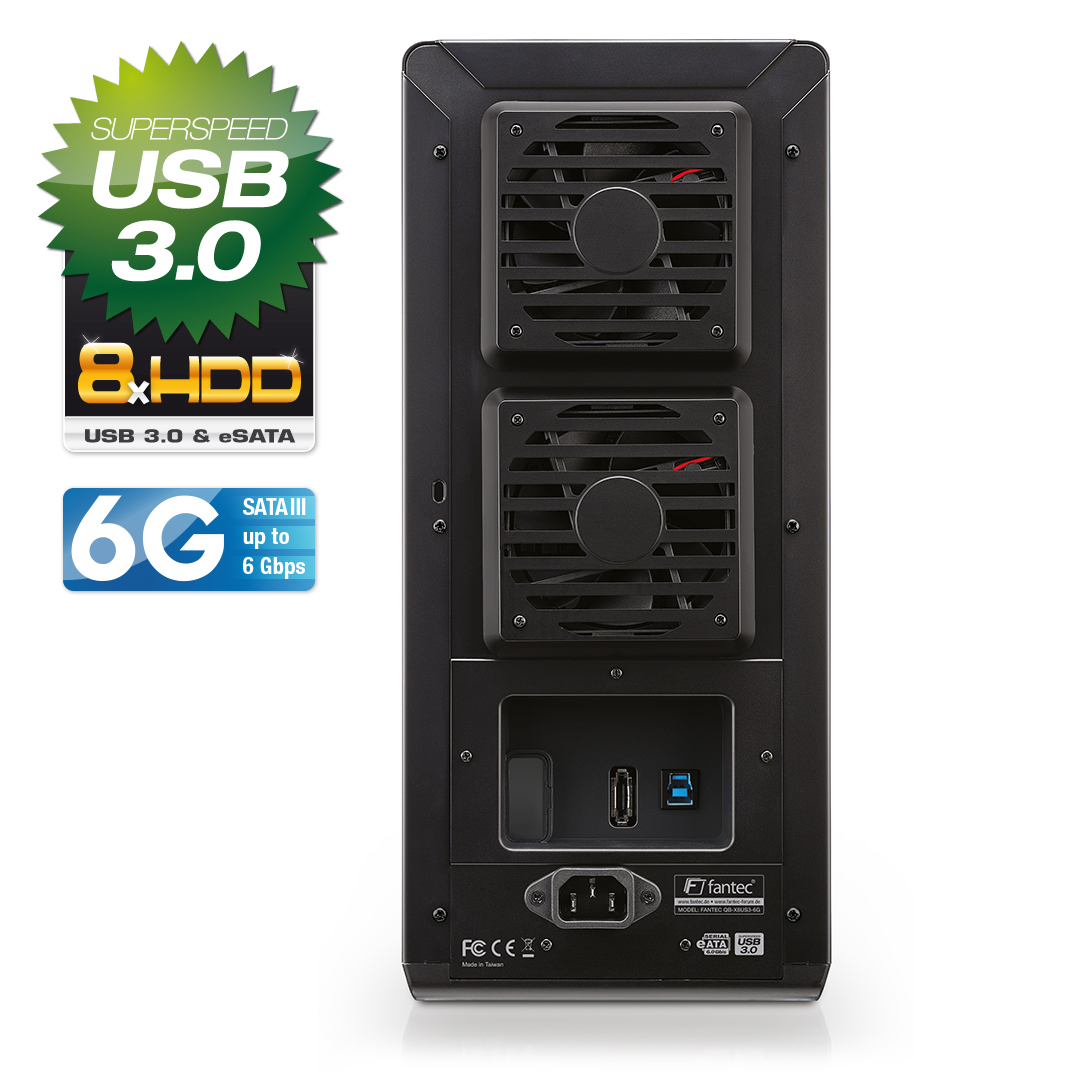FANTEC 1696 QB-X8US3-6G, Schwarz