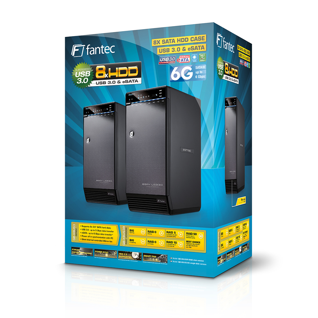 FANTEC 1696 QB-X8US3-6G, Schwarz