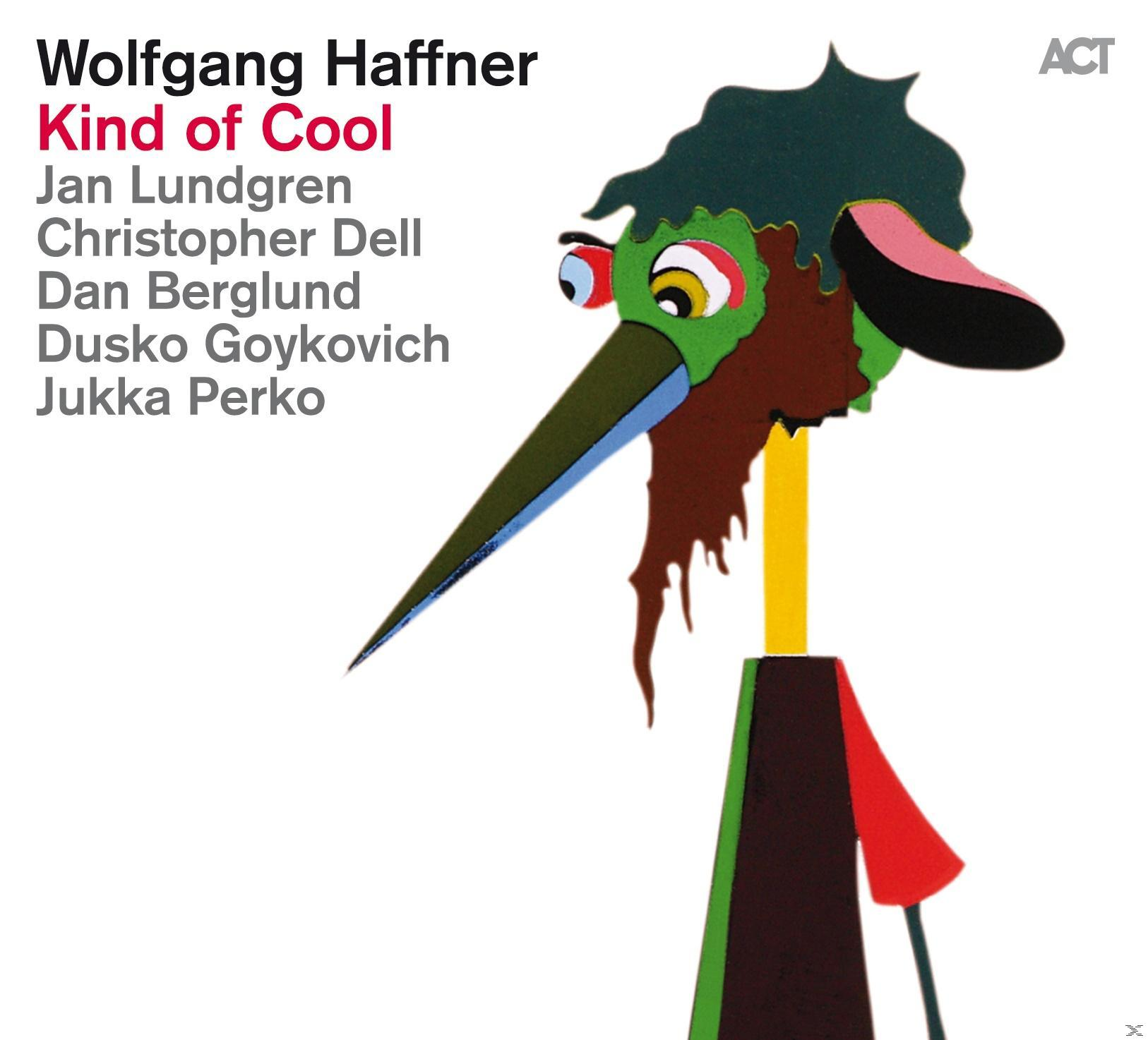 Albumcover mit cartoonartigem Gesicht und Text 'Wolfgang Haffner Kind of Cool'.
