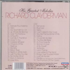 CD-Cover mit rosa Hintergrund und einer Liste von Songtiteln. Enthält den Namen 'Richard Clayderman'.