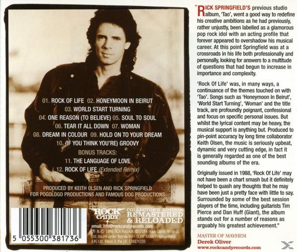 Rick Springfield - Rock Of Life (Limited Collector's Edition)  - (CD)