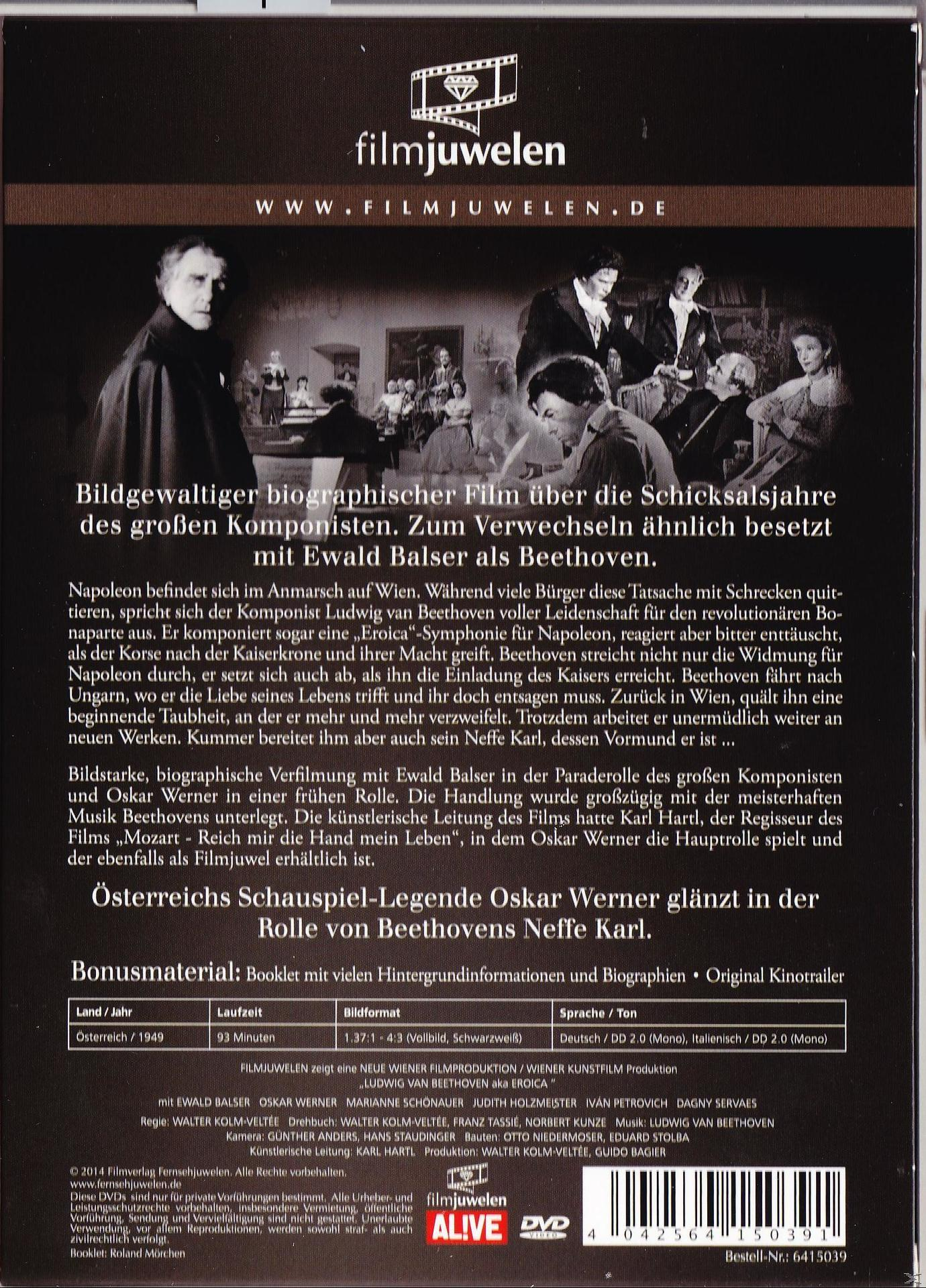 DVD-Cover: Ein Gemälde mit einem Mann in einem schwarzen Mantel im Vordergrund, mit Text auf Deutsch und einem Filmjuwelen-Logo.