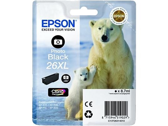 EPSON 26 XL, photo, noir - Cartouche d'encre (Noir)