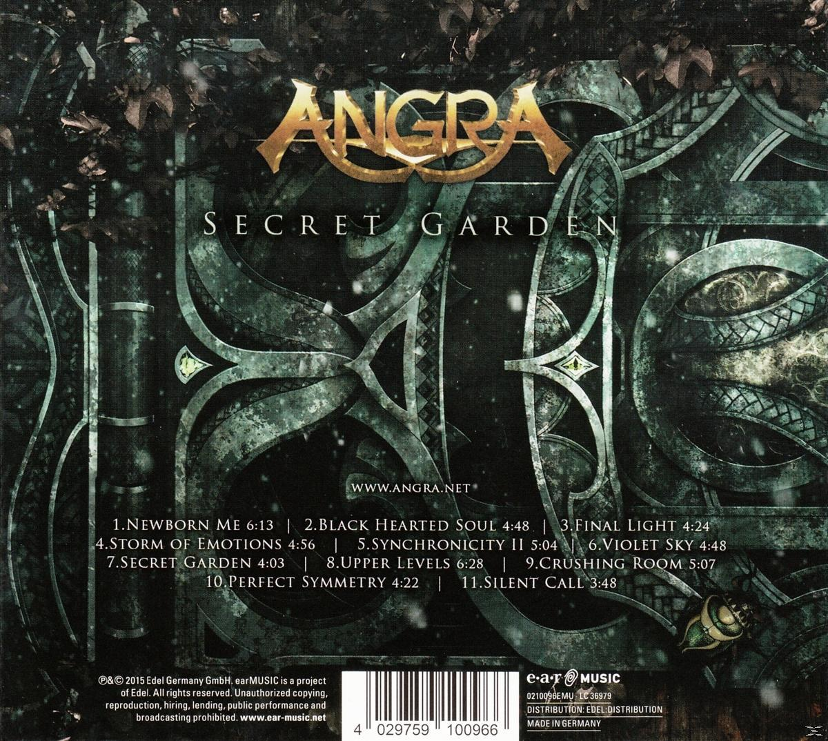 Albumcover, Angras 'Secret Garden', aufwendiges Design, Songliste und Logo.